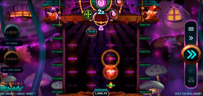 Fire Gnomes 2 Magic Wheel - Cuadrícula de Free Spins con roles activos